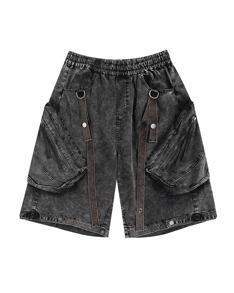 Apocalypse Washed Patchwork Tactical Cargo Shorts | Baggy Jorts - Image 10
