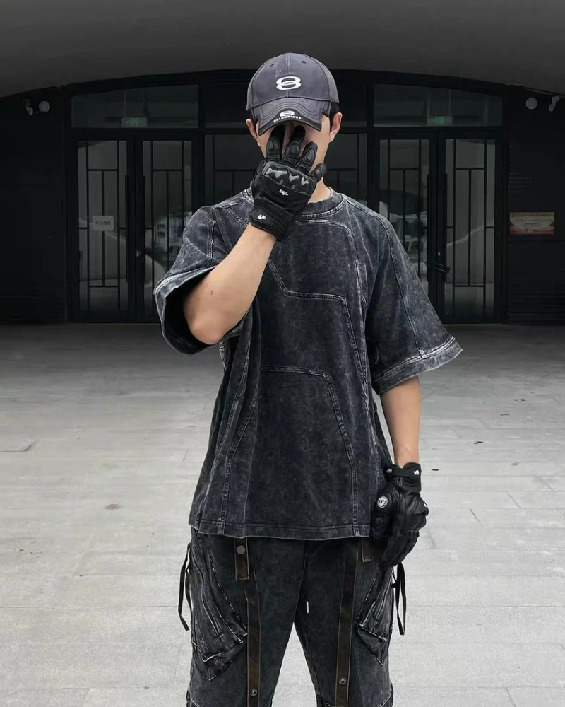 Apocalypse Washed Patchwork Tactical Cargo Shorts | Baggy Jorts - Image 8