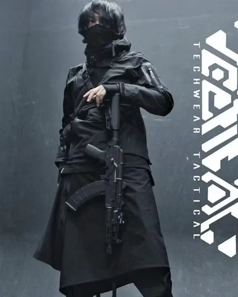 Cyberpunk Black Samurai Ninja Jacket Cloak - Image 6