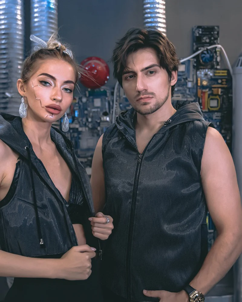 Cyberpunk Rave Clothing Luminous Hooded Vest - Image 12