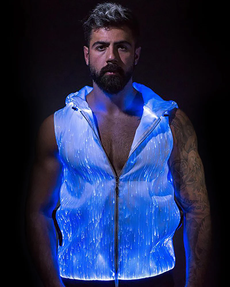 Cyberpunk Rave Clothing Luminous Hooded Vest - Image 4