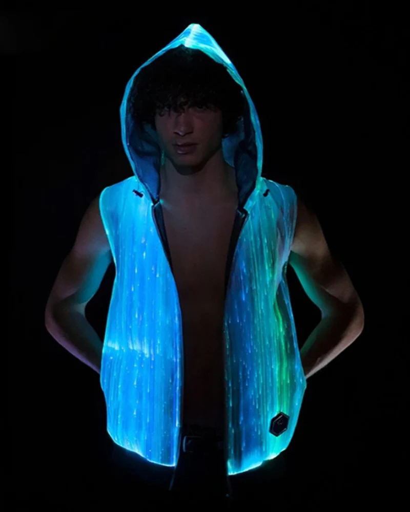 Cyberpunk Rave Clothing Luminous Hooded Vest - Image 7