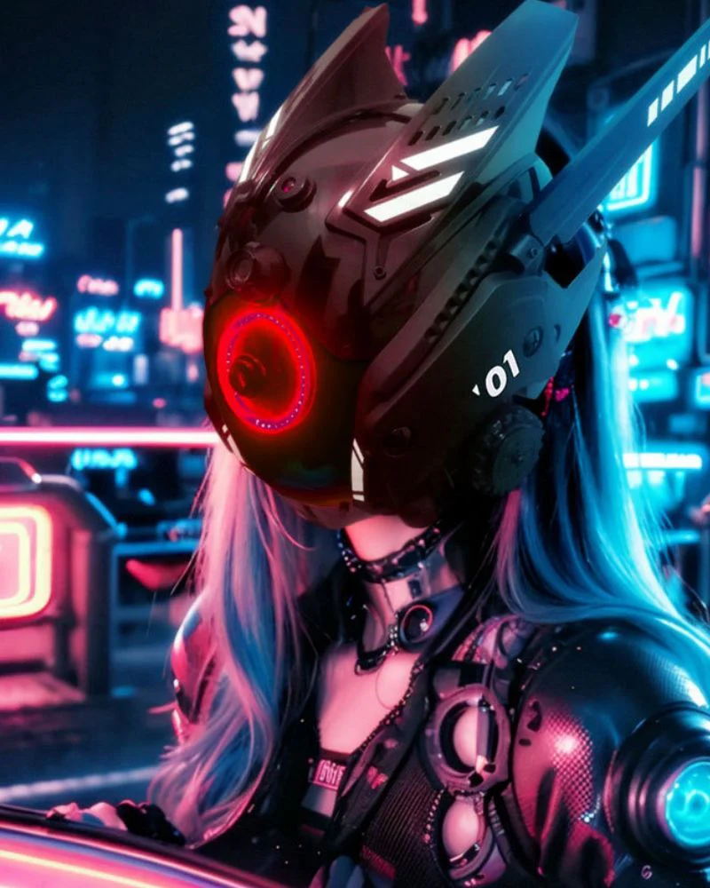 Cyberpunk Sci-Fi Future Helmet - Image 5