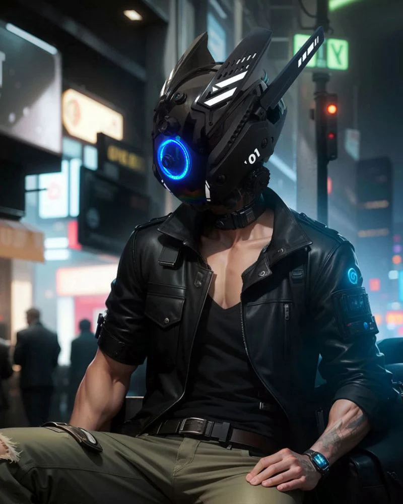 Cyberpunk Sci-Fi Future Helmet - Image 6