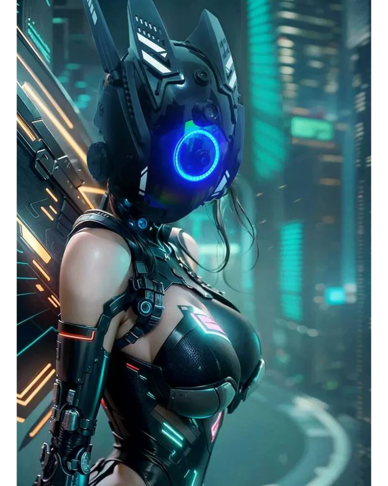 Cyberpunk Sci-Fi Future Helmet - Image 7