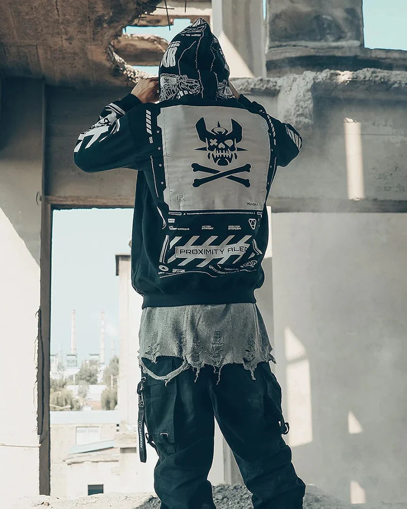 Darkness Cyber Zip Hooded Jacket - Image 5