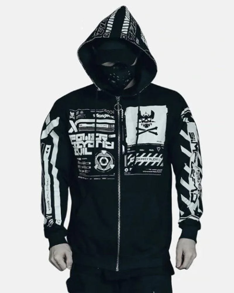 Darkness Cyber Zip Hooded Jacket - Image 6
