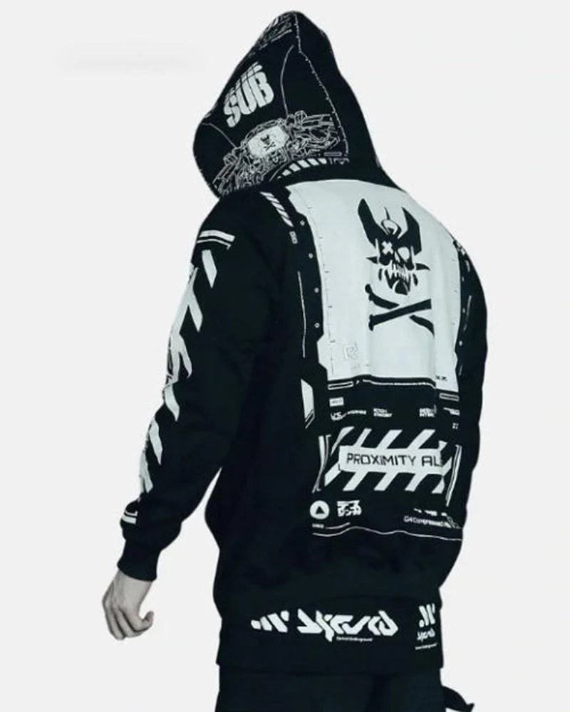 Darkness Cyber Zip Hooded Jacket - Image 7