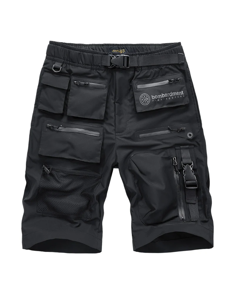 Functional Multi-Pocket Zip Cargo Shorts - Image 3