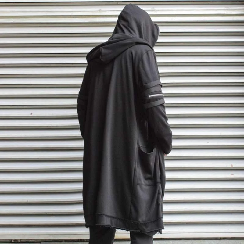 Futuristic Techwear Double-Layered Hooded Coat - Image 5