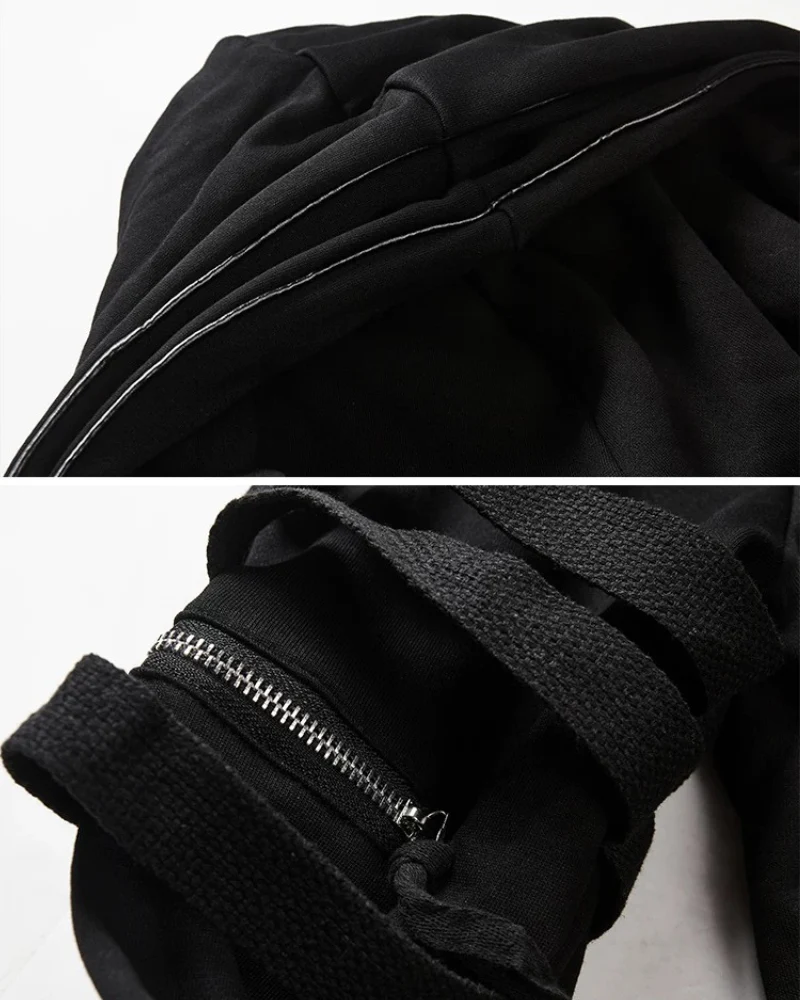 Futuristic Techwear Double-Layered Hooded Coat - Image 9