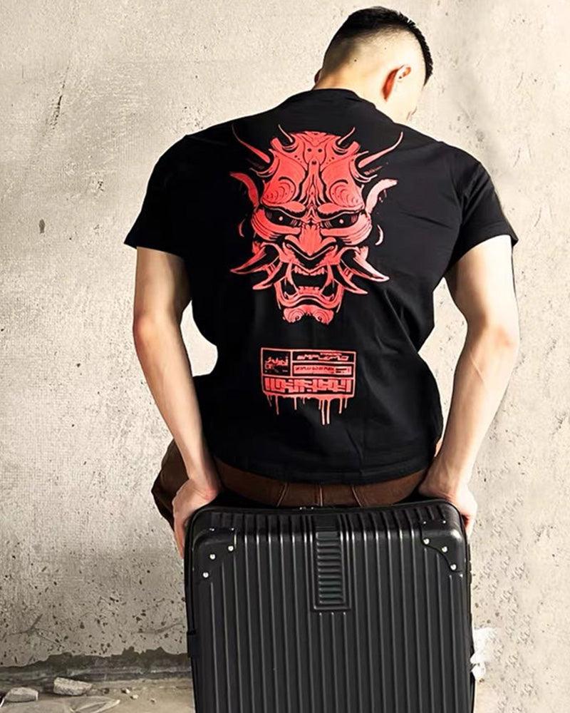 Streetwear Ninja Oni Graphic T-Shirt - Image 5