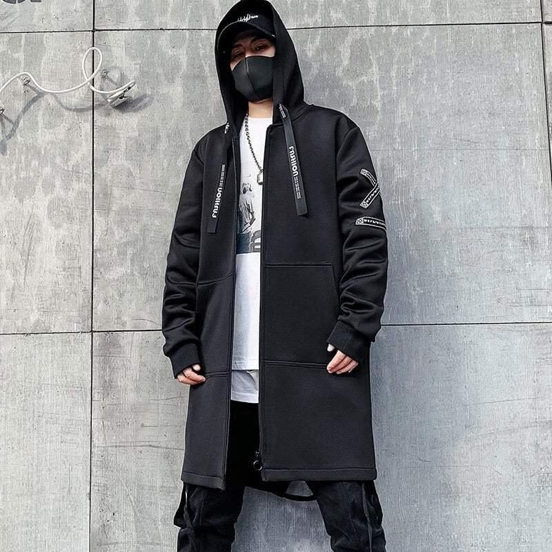 Japanese Streetwear Cyberpunk Long Jacket Coat - Image 4