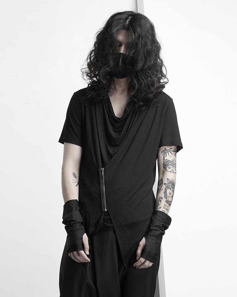 Japanese Techwear Irregular Zipper T-Shirt - Image 5