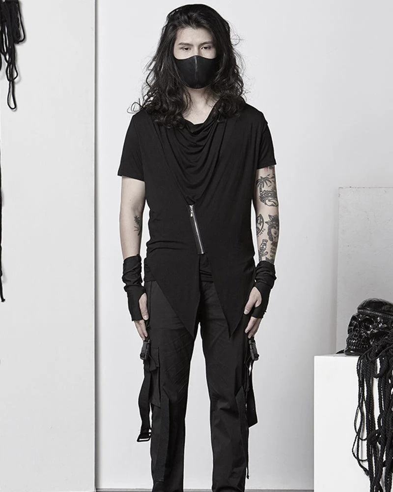 Japanese Techwear Irregular Zipper T-Shirt - Image 7