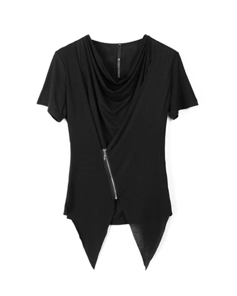 Japanese Techwear Irregular Zipper T-Shirt - Image 8