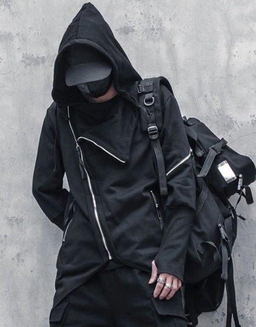 Japanese Techwear Zipper Hooded Jacket - Image 3