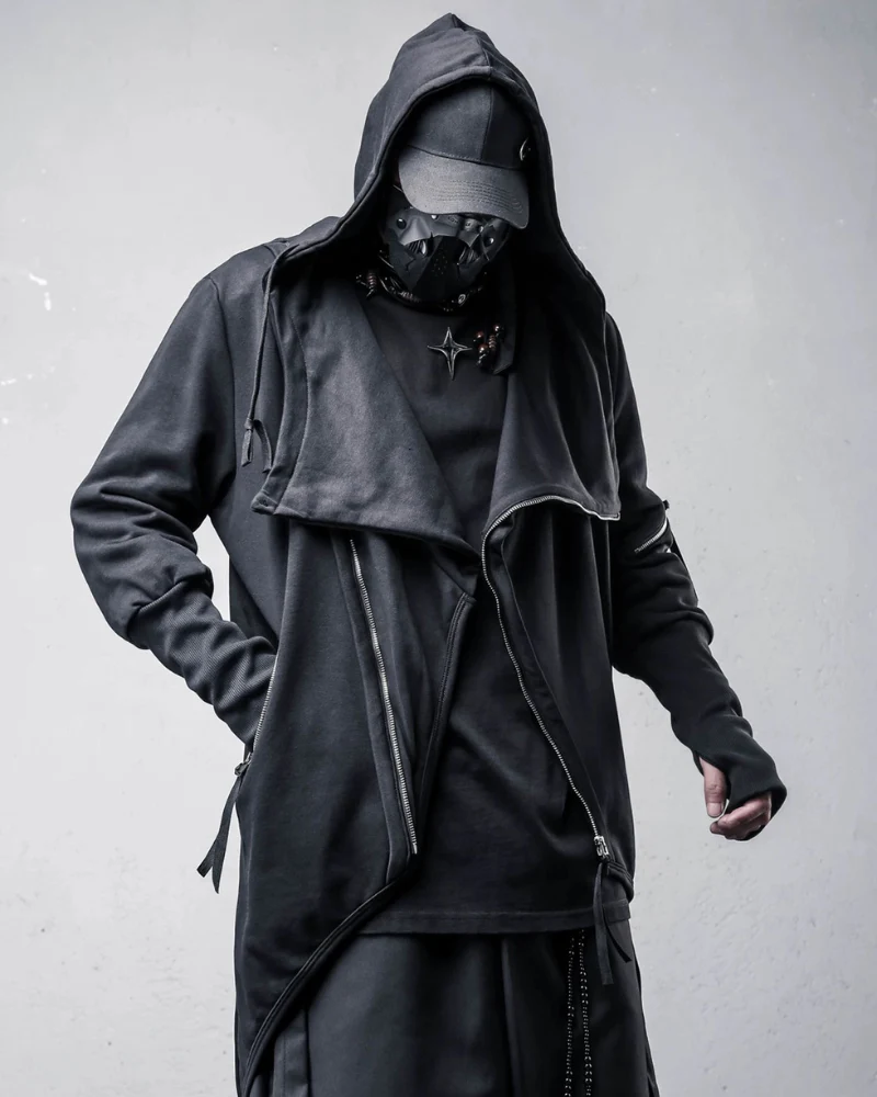 Japanese Techwear Zipper Hooded Jacket - Image 7
