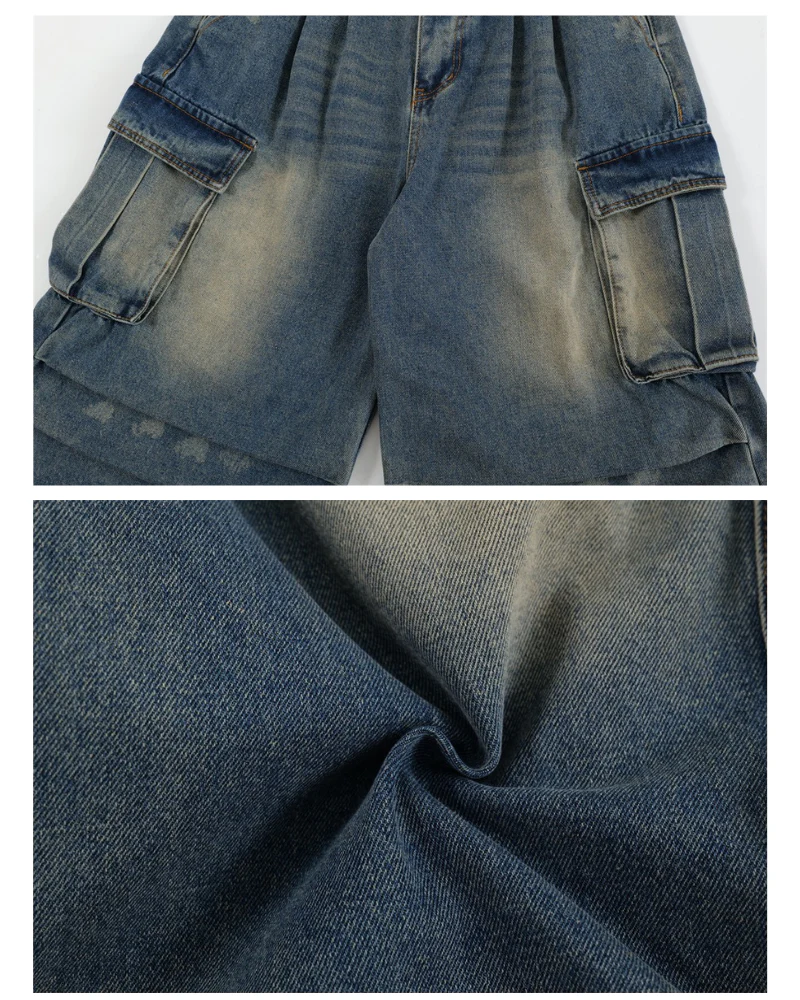 Street Unisex Crinkle Cargo Baggy Jorts - Image 9
