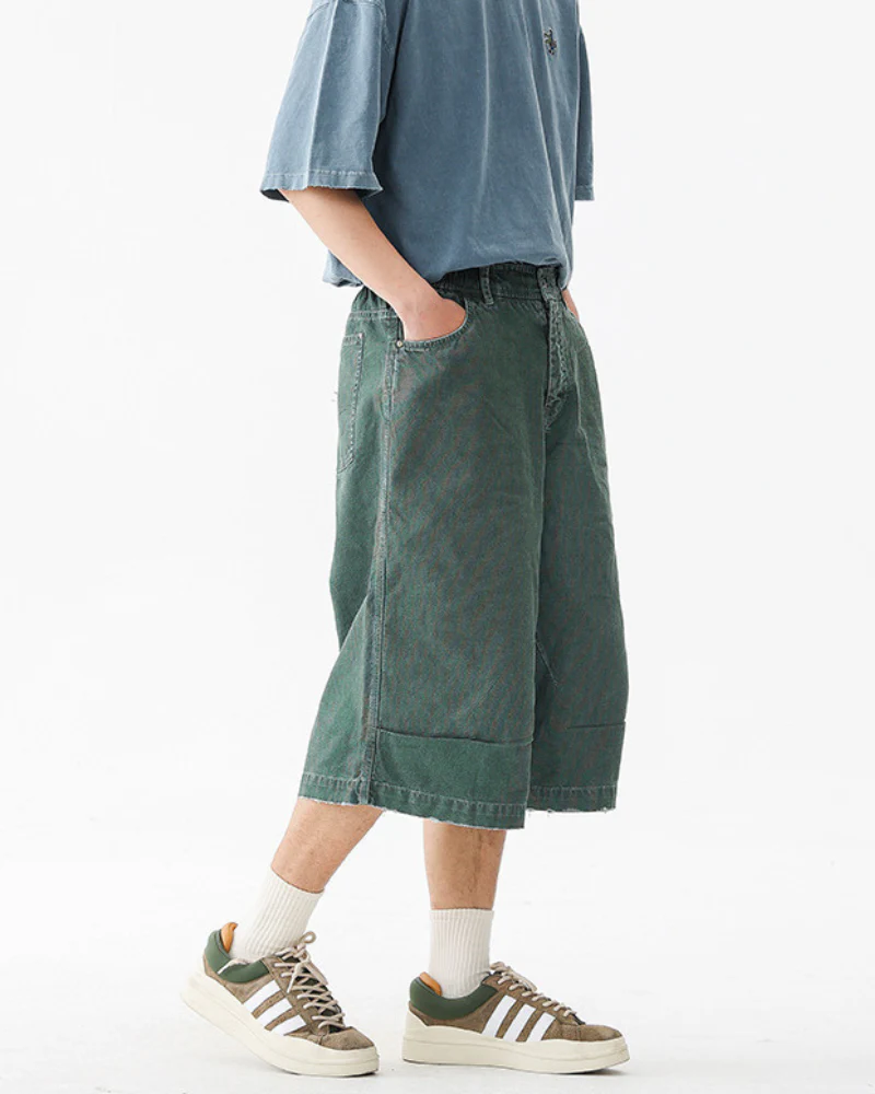 Street Unisex Denim-Look Shorts | Baggy Jorts - Image 20