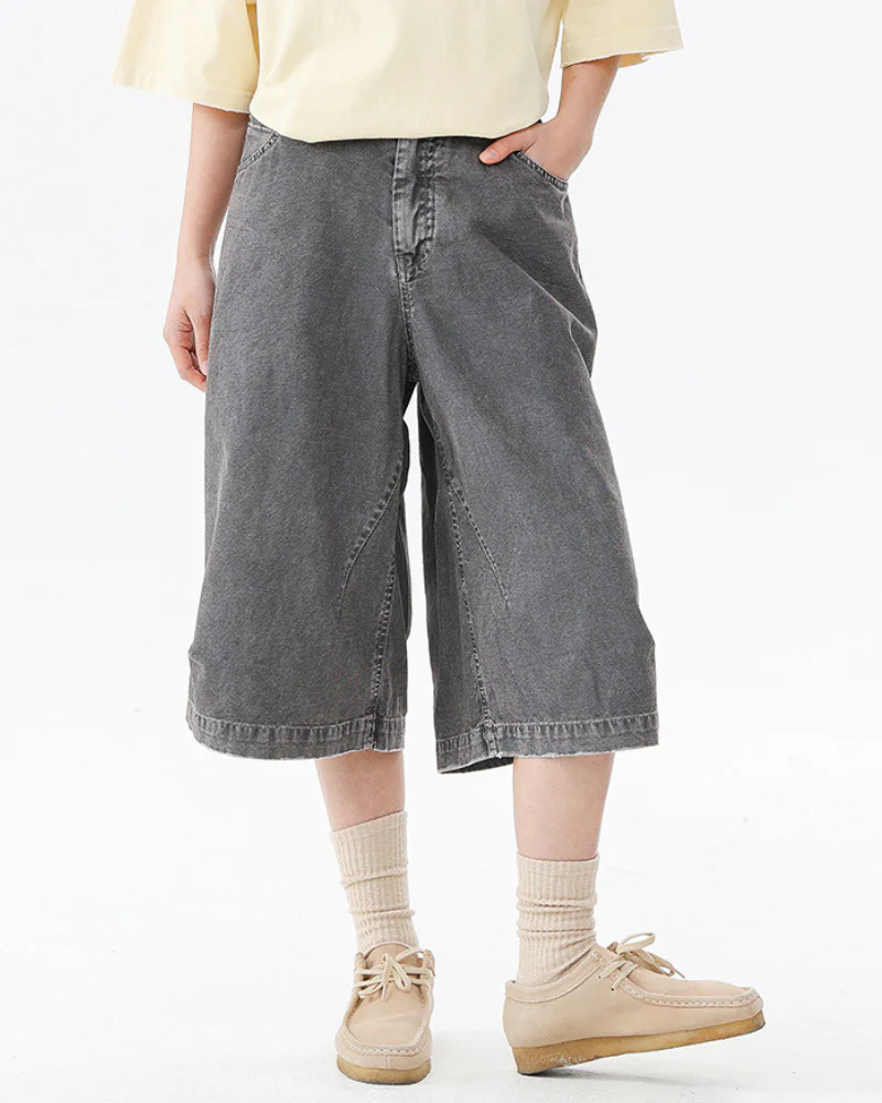 Street Unisex Denim-Look Shorts | Baggy Jorts - Image 4