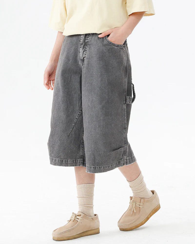 Street Unisex Denim-Look Shorts | Baggy Jorts - Image 5