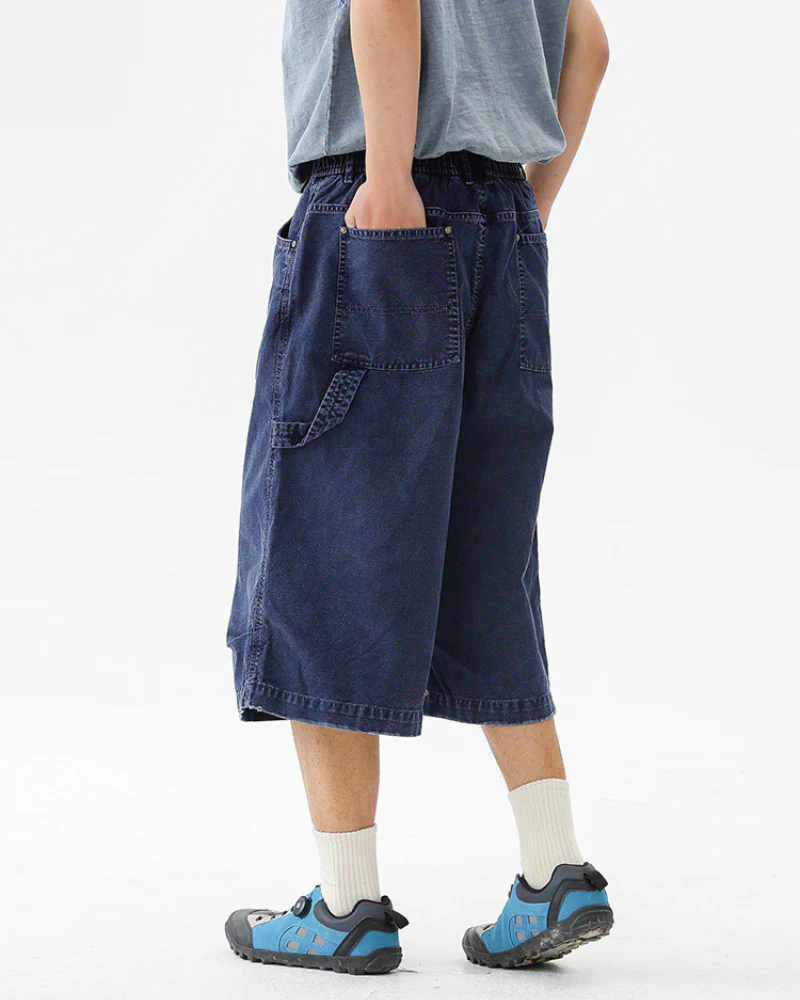 Street Unisex Denim-Look Shorts | Baggy Jorts - Image 8