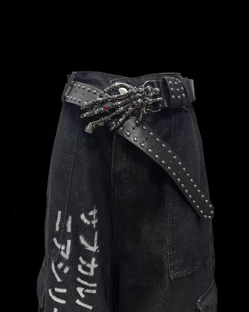 Street Washed Chains Denim Baggy Jorts - Image 8