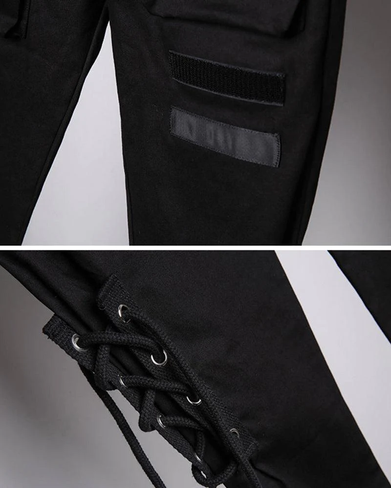 Streetwear Drawstring Slim Cargo Pants - Image 11