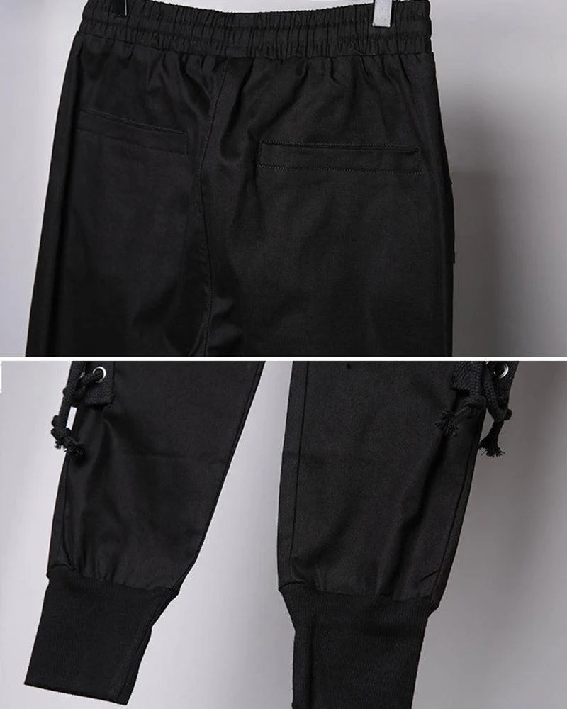 Streetwear Drawstring Slim Cargo Pants - Image 12