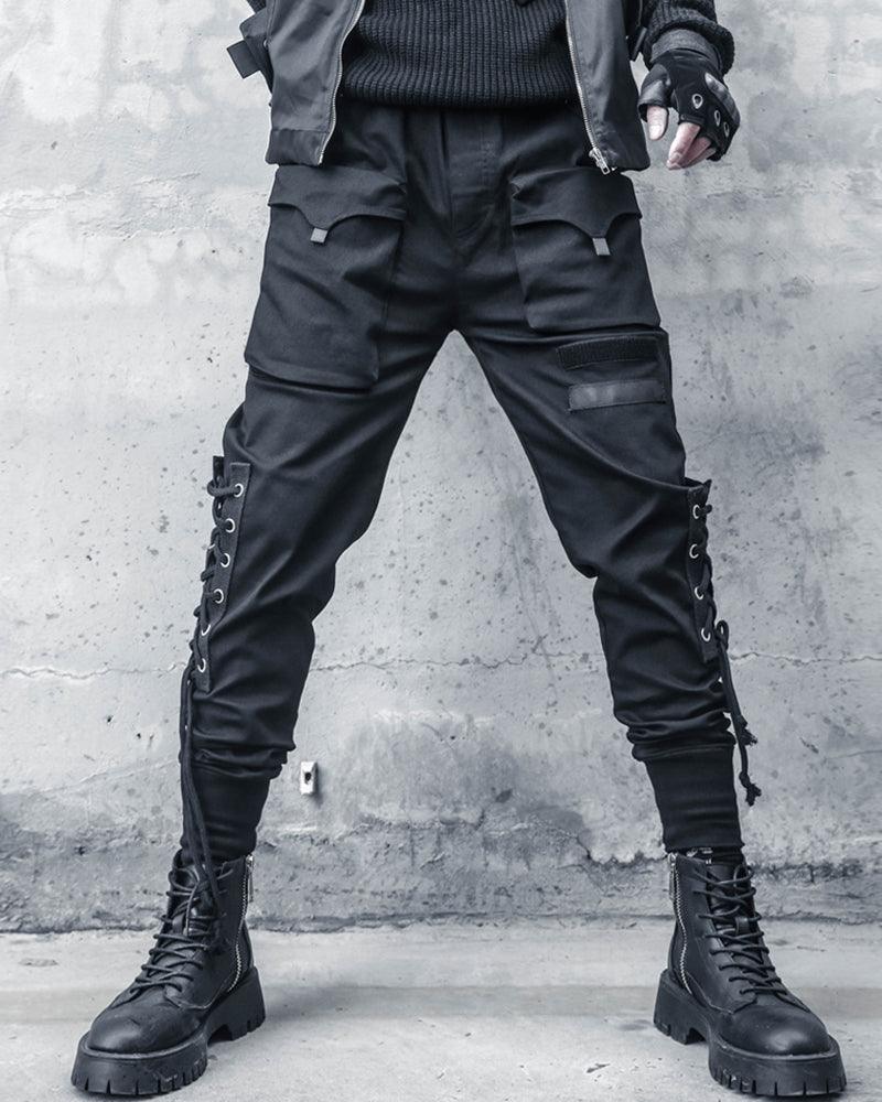 Streetwear Drawstring Slim Cargo Pants - Image 3