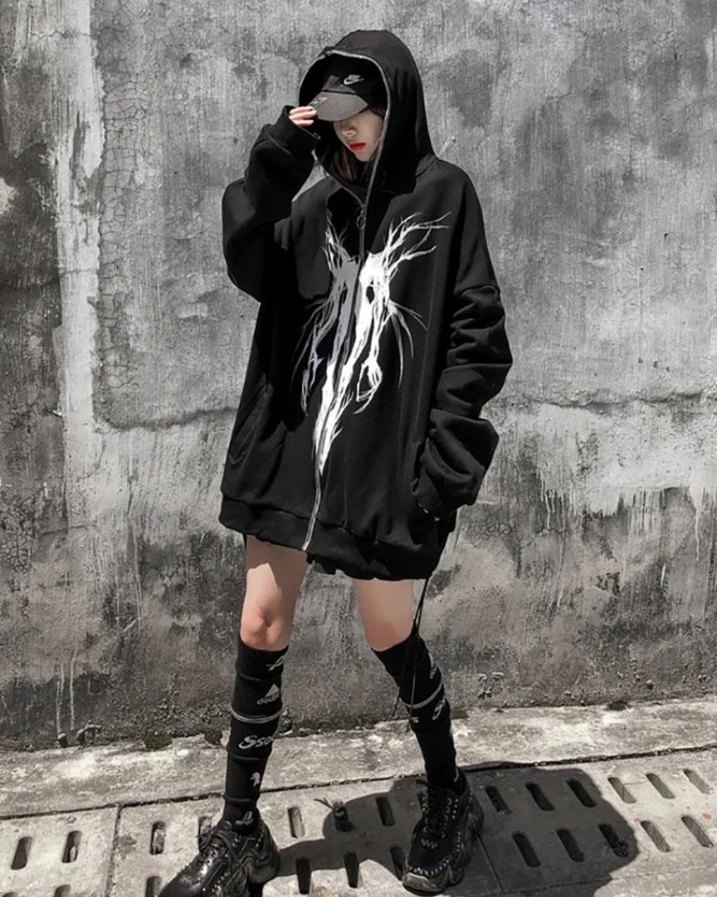 Streetwear Full Zip Thick Hoodie Jacket - Image 4