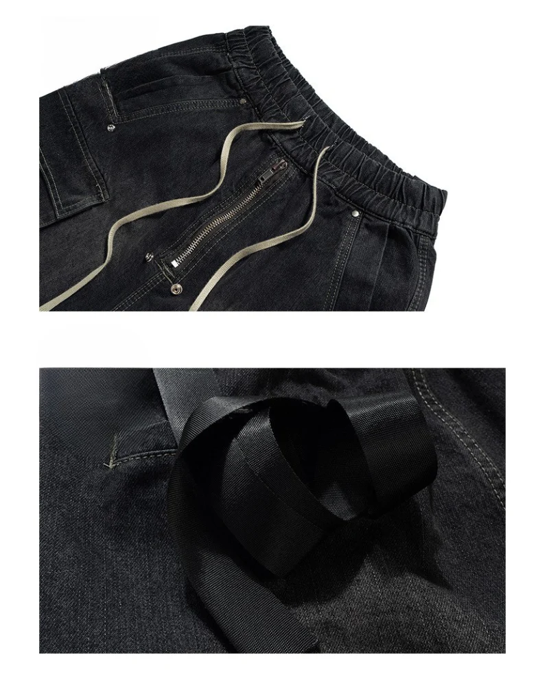 Streetwear Washed Raw Edge Cargo Baggy Jorts - Image 12
