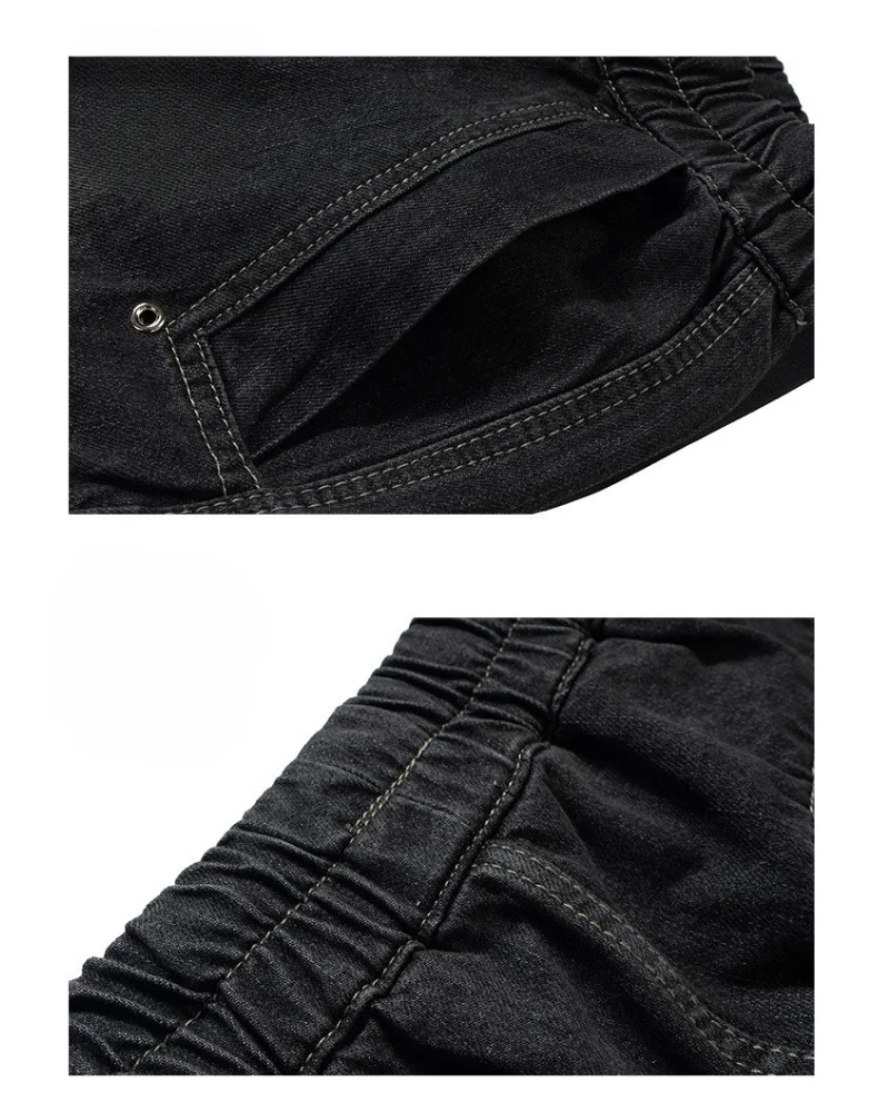 Streetwear Washed Raw Edge Cargo Baggy Jorts - Image 13