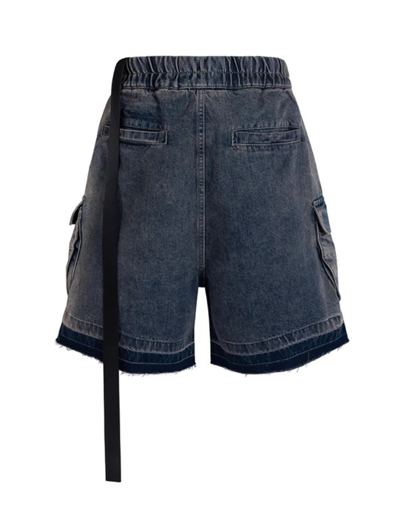 Streetwear Washed Raw Edge Cargo Baggy Jorts - Image 8