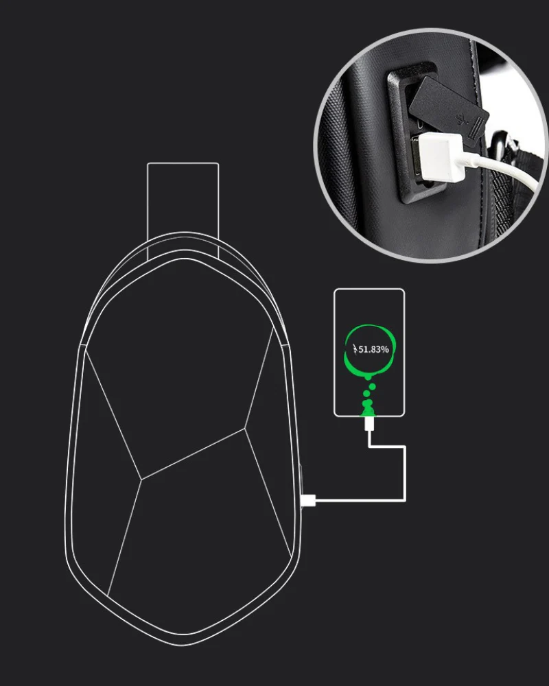 Tech Hard Shell Polyhedron Sling Backpack - Image 9