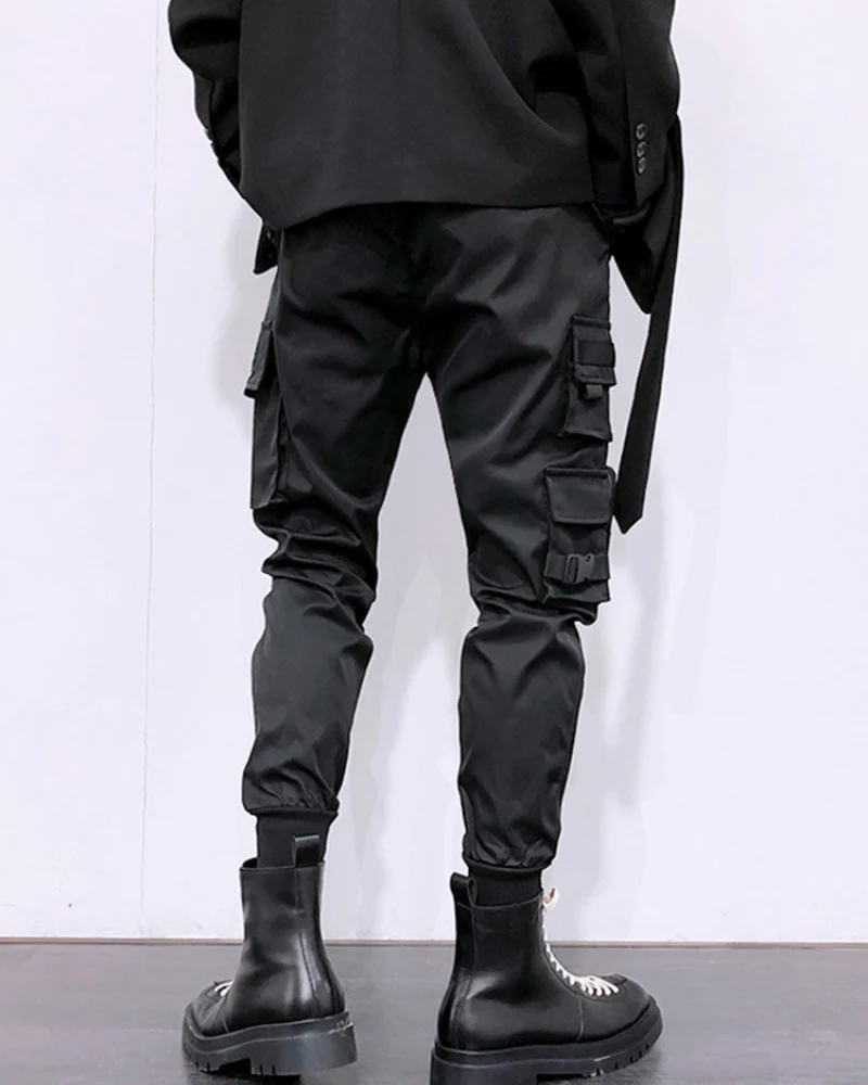Techwear Black Cargo Jogger Pants - Image 7