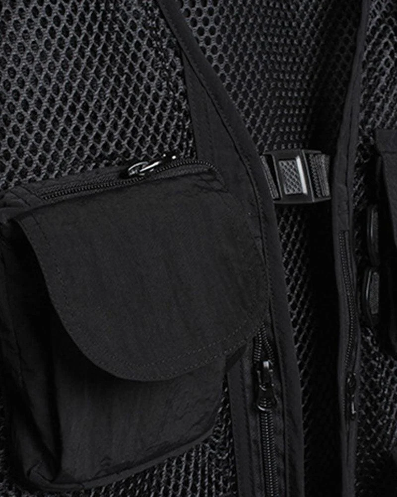 Techwear Fishnet Cargo Vest - Image 13