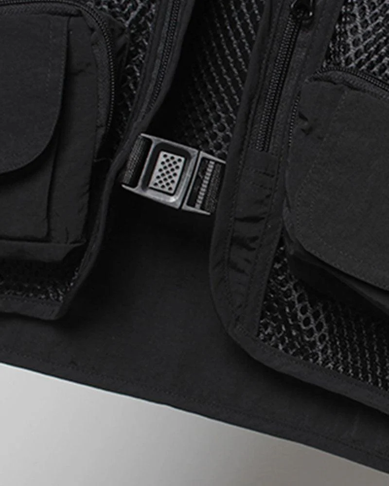 Techwear Fishnet Cargo Vest - Image 14