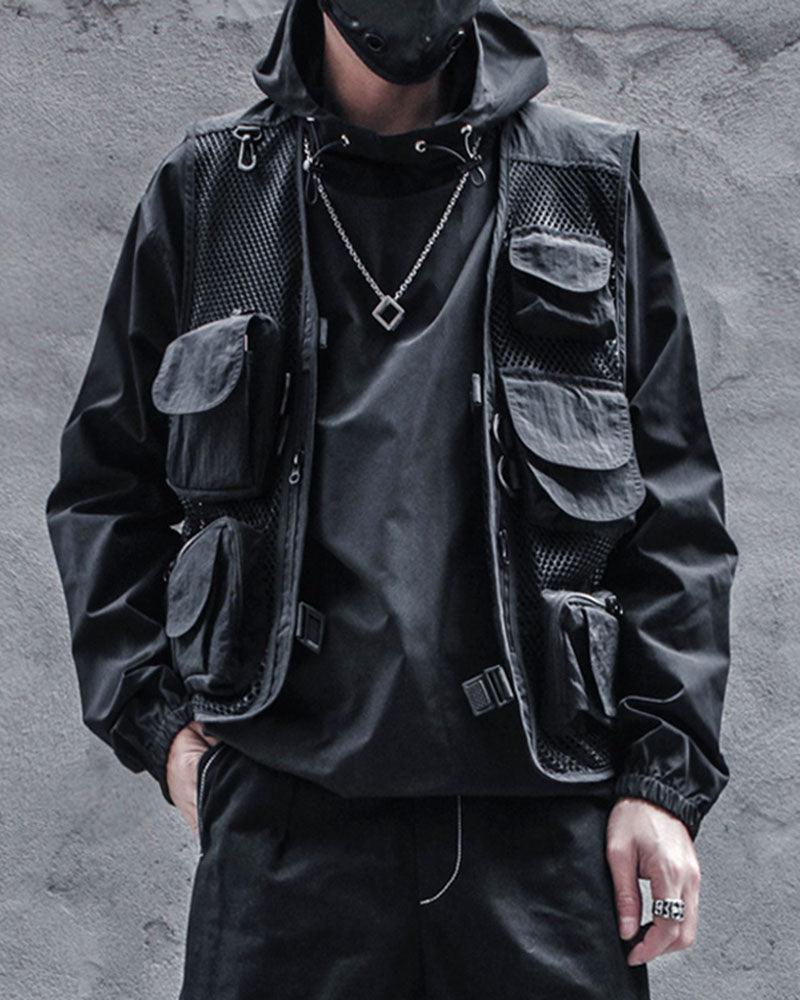 Techwear Fishnet Cargo Vest - Image 3