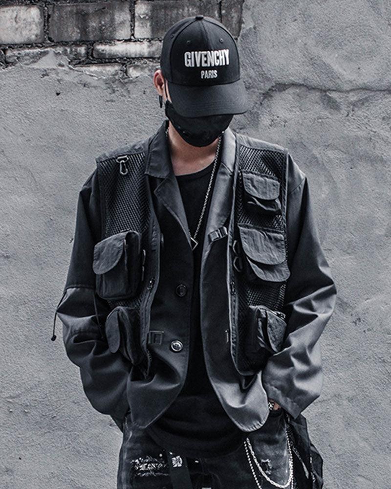 Techwear Fishnet Cargo Vest - Image 5