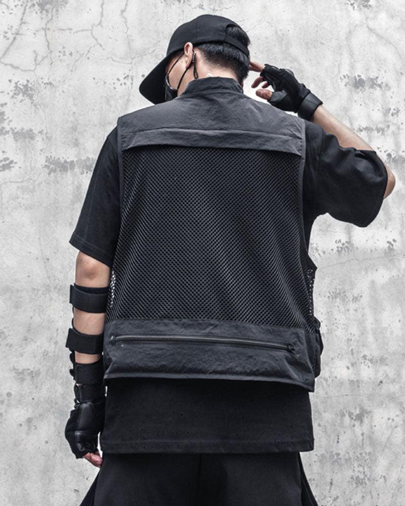 Techwear Fishnet Cargo Vest - Image 6