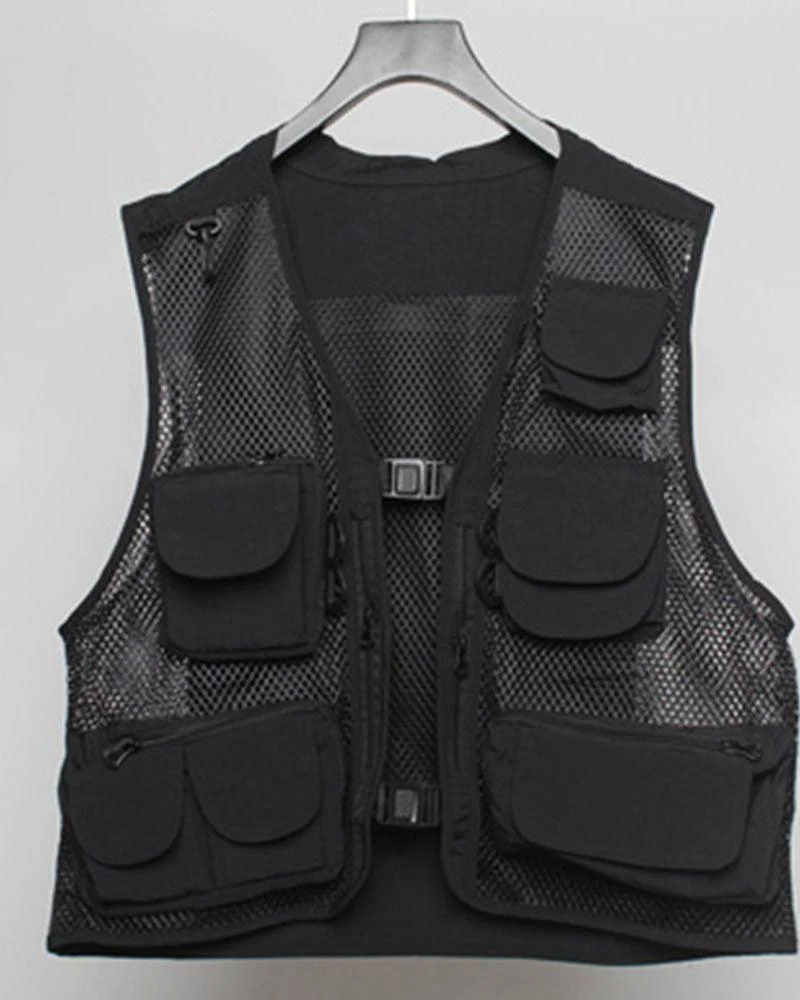 Techwear Fishnet Cargo Vest - Image 9
