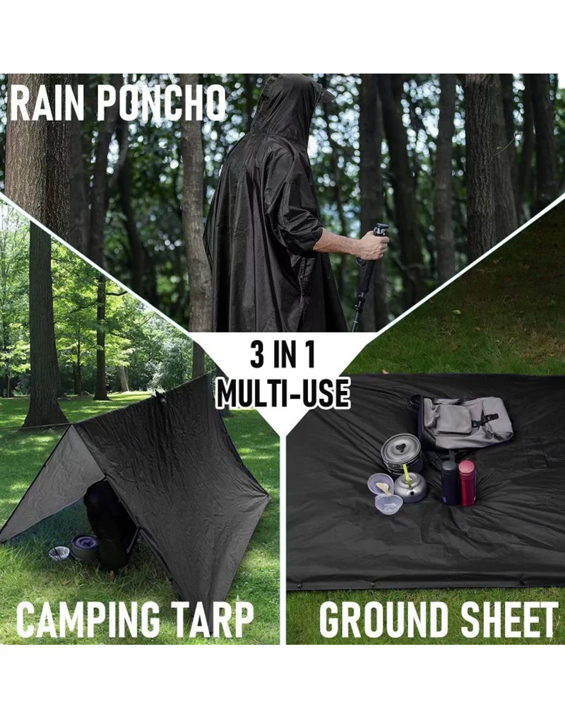Techwear Multi Use Outwear Rain Poncho - Image 3