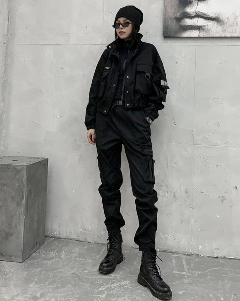 Techwear Outfits Black Jacket And Pants Set（Sold Separately） - Image 10