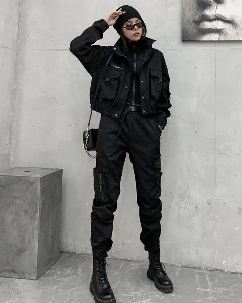 Techwear Outfits Black Jacket And Pants Set（Sold Separately） - Image 11