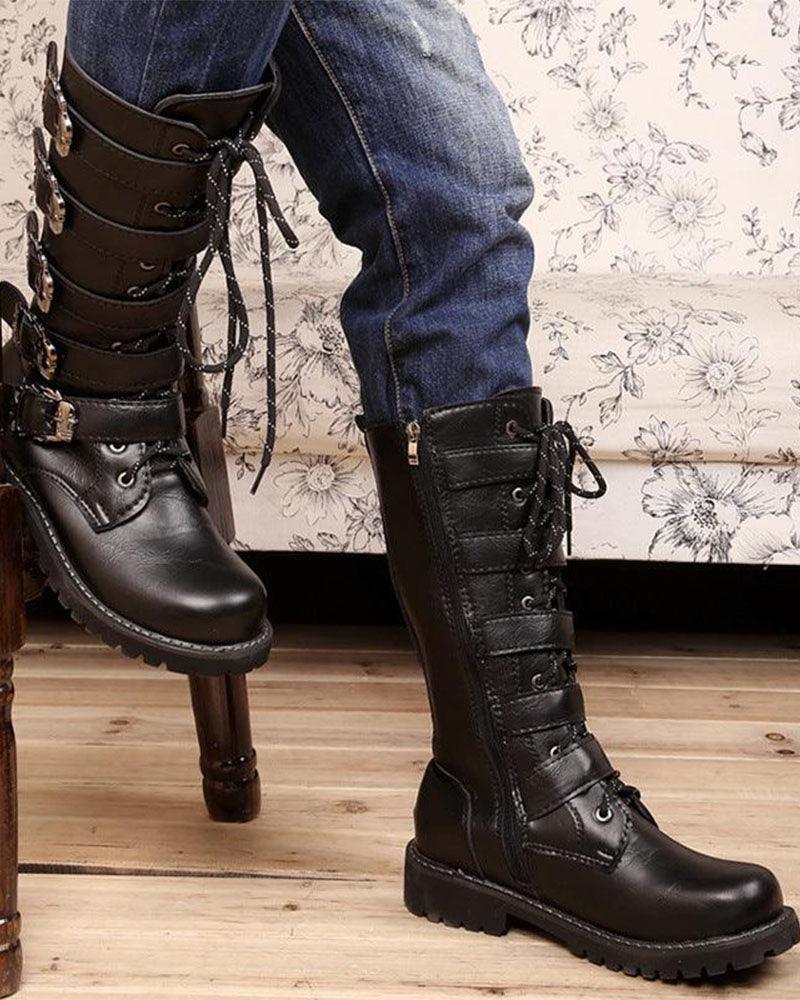 Techwear Punk Motorcycle Riding Boots - Image 6
