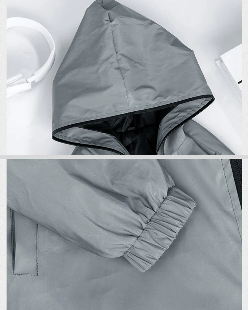 Techwear Silver Reflective Jacket - Image 12