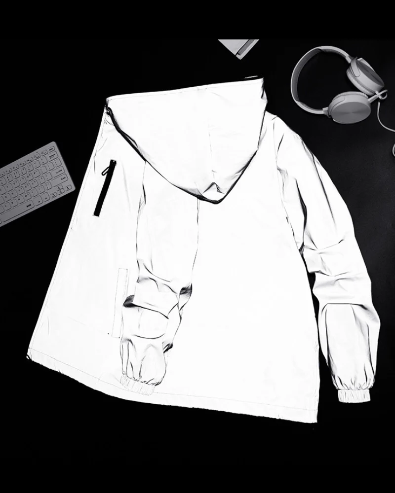 Techwear Silver Reflective Jacket - Image 3