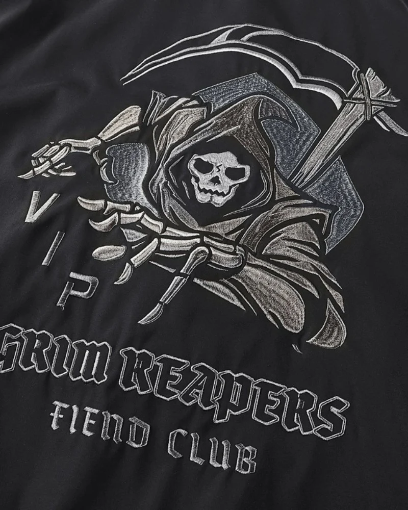 Techwear Skull Black Bomber Cyberpunk Jacket - Image 10